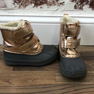 Children’s place, Rose gold duck boots, girls s10